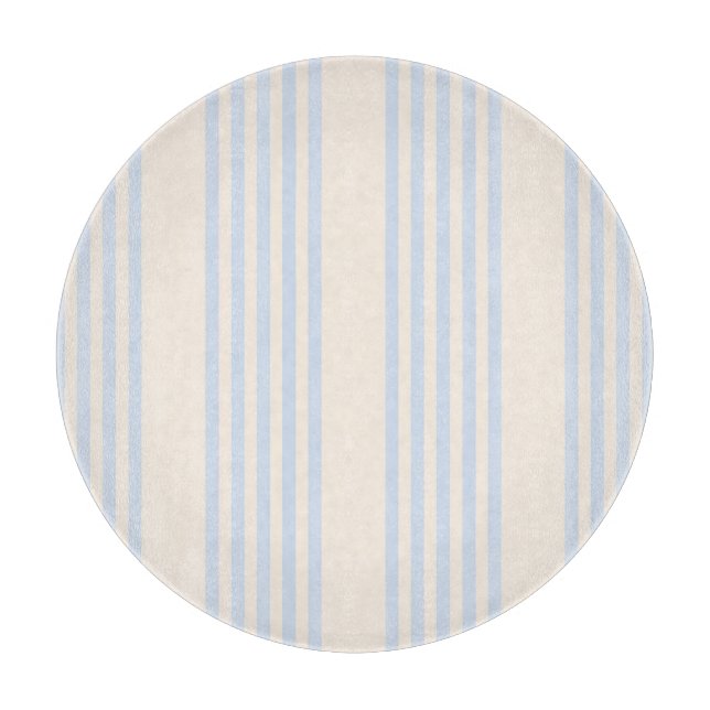 Tabla De Cortar Patrón de cinco rayas azul pálido y beige (Anverso)