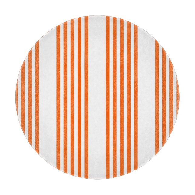 Tabla De Cortar patrón de cinco rayas blanco y naranja (Anverso)