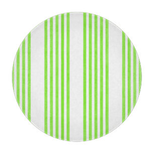 Tabla De Cortar Patrón de cinco rayas blanco y verde limón