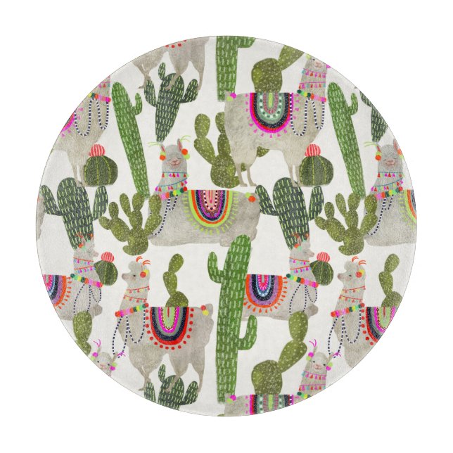 Tabla De Cortar Patrón de colección de Llamarama (Anverso)