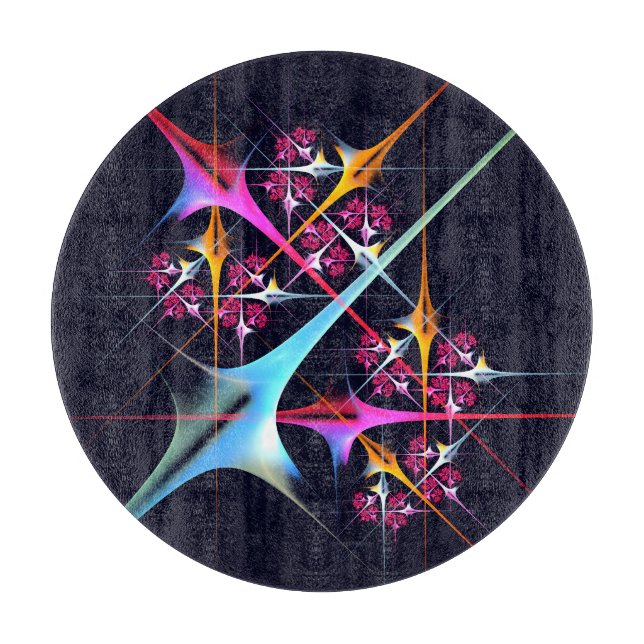 Tabla De Cortar Patrón de color de arte de color rosa floral moder (Anverso)