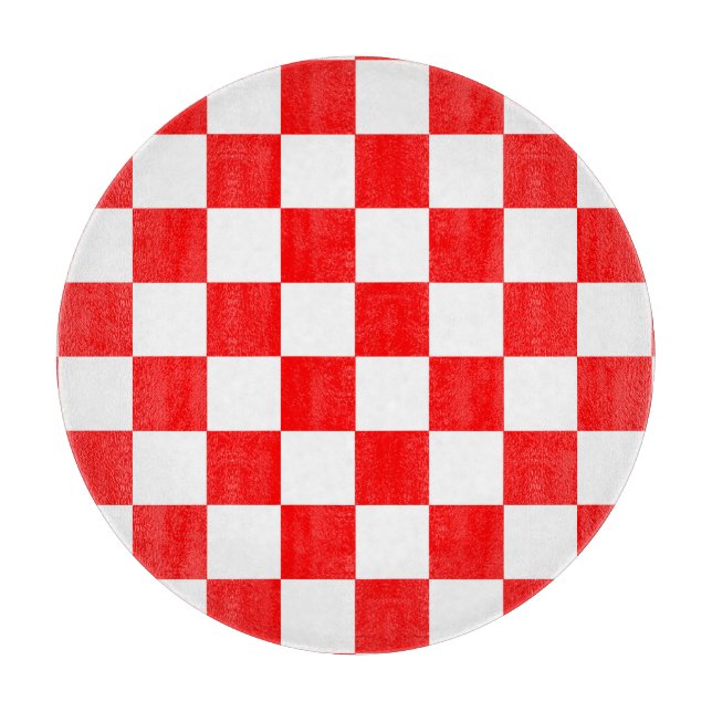 Tabla De Cortar Patrón de comprobación de blanco rojo (Anverso)