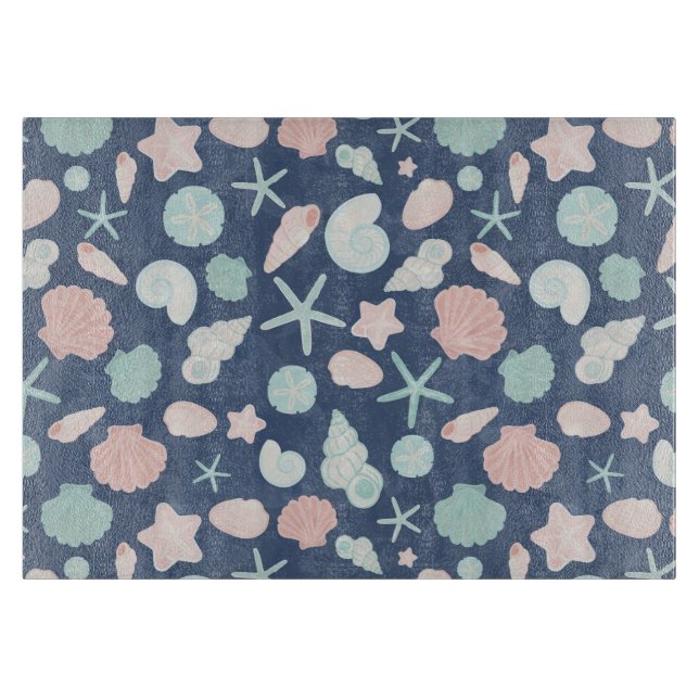 Tabla De Cortar patrón de conchas marinas (Anverso)