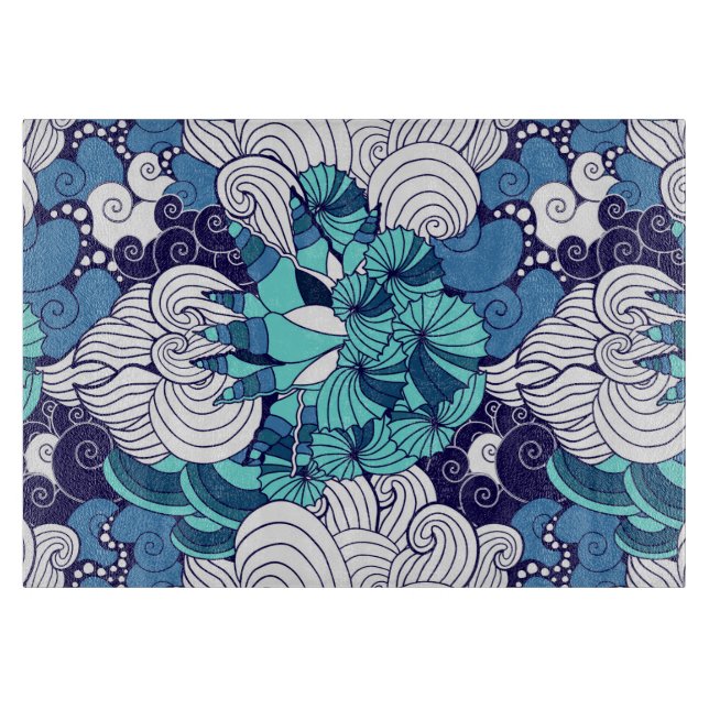 Tabla De Cortar Patrón de conchas marinas fundidas (Anverso)