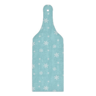Tabla De Cortar Patrón de copo de nieve cian de fiesta