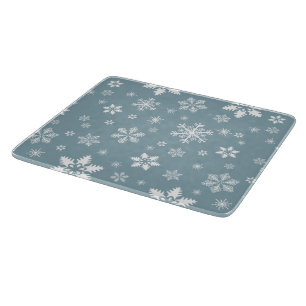 Tabla De Cortar Patrón de copo de nieve, copos de nieve blancos, n