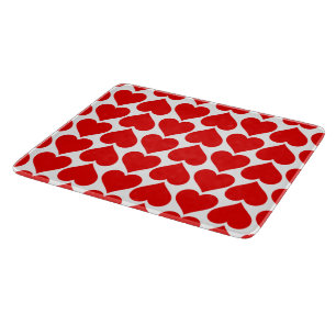 Tabla De Cortar Patrón de corazón rojo, romántico, amor