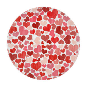 Tabla De Cortar Patrón de corazones multicolores-20367