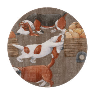 Tabla De Cortar Patrón de cosecha de calabaza de hongos basset