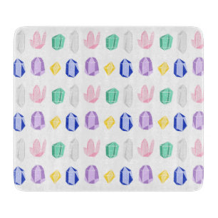 Tabla De Cortar Patrón de cristales coloridos