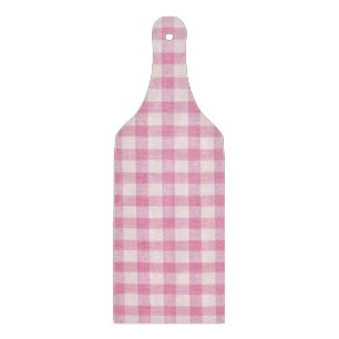 Tabla De Cortar Patrón de cuadros rosa bebé