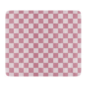 Tabla De Cortar Patrón de cuadros rosa polvoriento