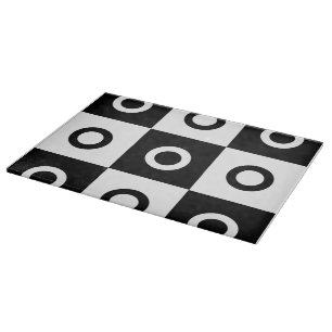 Tabla De Cortar Patrón de damero blanco y negro