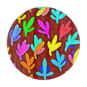 Tabla De Cortar Patrón de danza de hojas de árbol coloridas