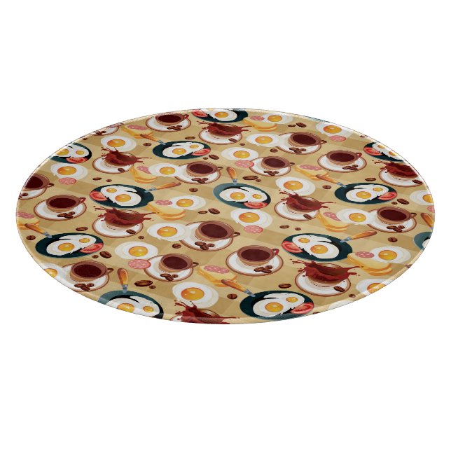 Tabla De Cortar Patrón de desayuno 3 (Borde)