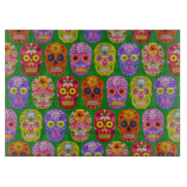 Tabla De Cortar Patrón de descompresión de flores 2018 (Anverso)