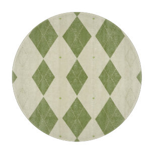 Tabla De Cortar Patrón de diamante argyle verde oliva
