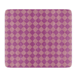 Tabla De Cortar Patrón de diamante de cuadros rosa púrpura