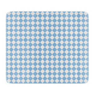 Tabla De Cortar Patrón de diamante de verificador azul y blanco
