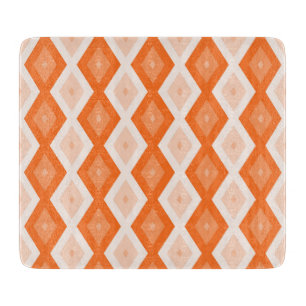 Tabla De Cortar patrón de diamante naranja