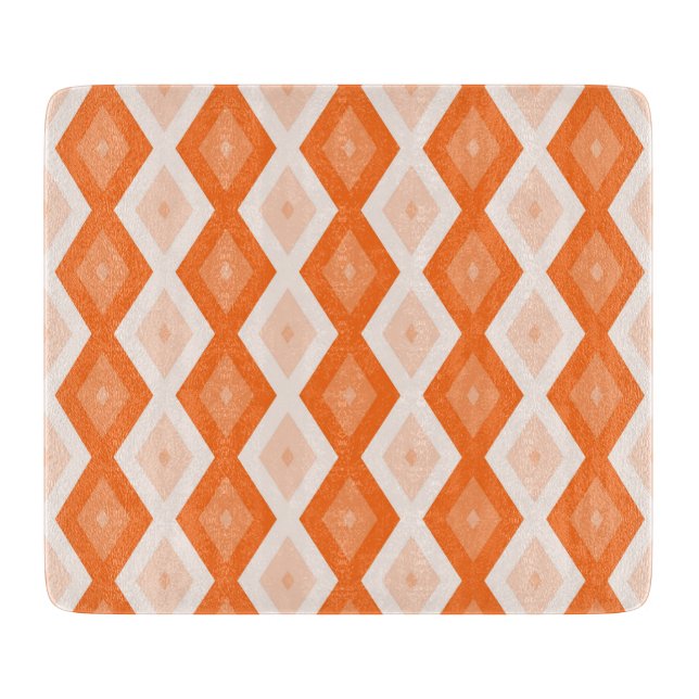 Tabla De Cortar patrón de diamante naranja (Anverso)