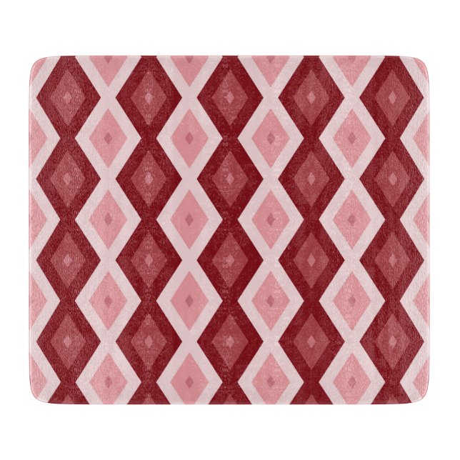 Tabla De Cortar Patrón de diamante rojo (Anverso)