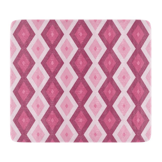 Tabla De Cortar Patrón de diamante rosa (Anverso)