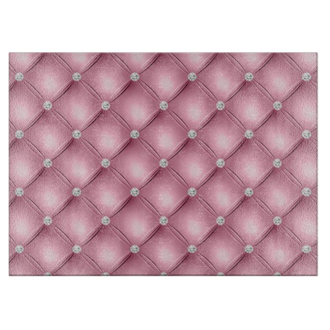 Tabla De Cortar Patrón De Diamante Rosa Lujo De Diamante Tirado (Anverso)