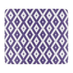 Tabla De Cortar Patrón de diamante ultravioleta y blanco