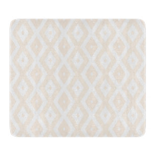 Tabla De Cortar Patrón de diamantes beige y blanco