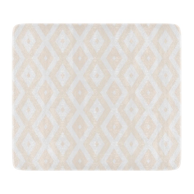 Tabla De Cortar Patrón de diamantes beige y blanco (Anverso)