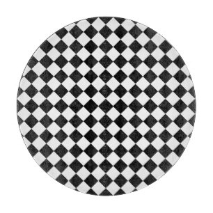 Tabla De Cortar Patrón de diamantes blancos y negros por Shirley T