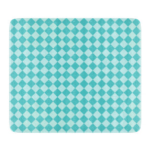 Tabla De Cortar Patrón de diamantes de combinación azul de Shirley