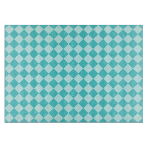 Tabla De Cortar Patrón de diamantes de combinación azul de Shirley