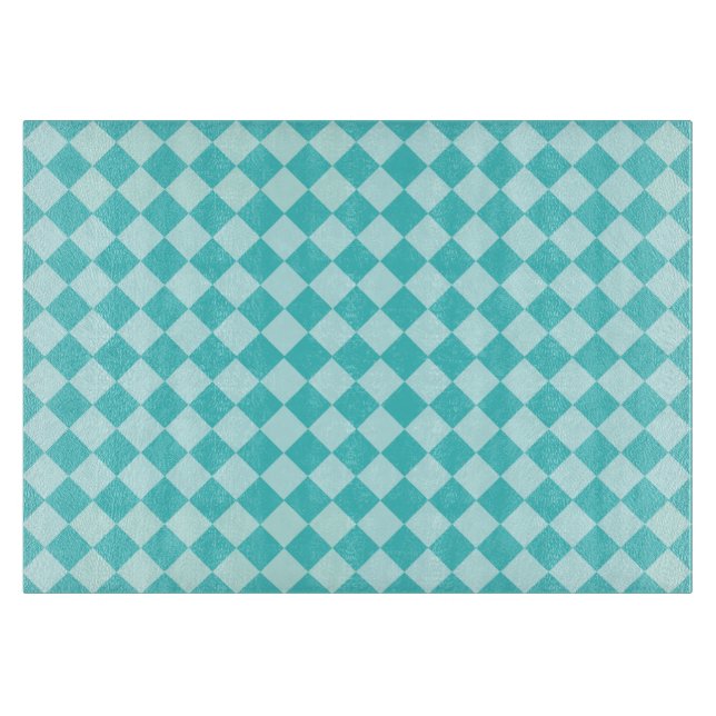 Tabla De Cortar Patrón de diamantes de combinación azul de Shirley (Anverso)