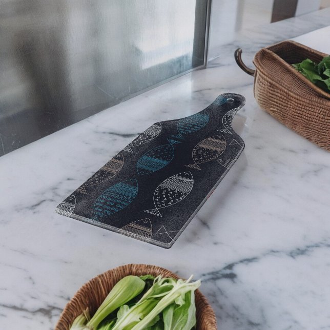 Tabla De Cortar Patrón de dibujo de peces ( Chopping Board)