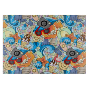 Tabla De Cortar Patrón de diversión de verano