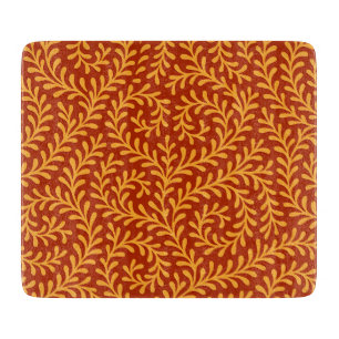 Tabla De Cortar Patrón de enredadera dorada amarilla