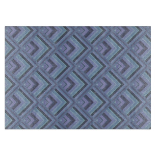 Tabla De Cortar Patrón de escala de franjas de color azul-gris