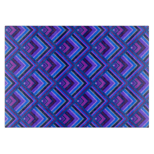 Tabla De Cortar Patrón de escala de rayas azules y violetas