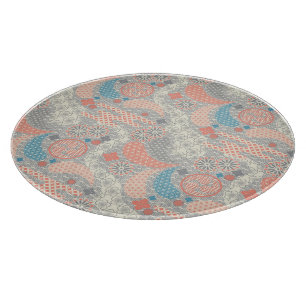 Tabla De Cortar Patrón de estilo japonés. Ilustracion.