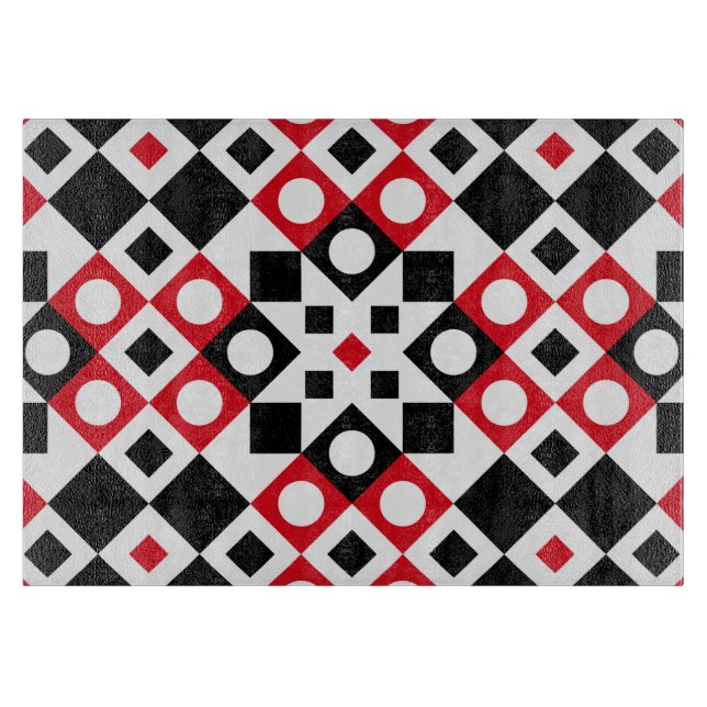 Tabla De Cortar Patrón de estilo moderno de cosecha geométrica (Anverso)
