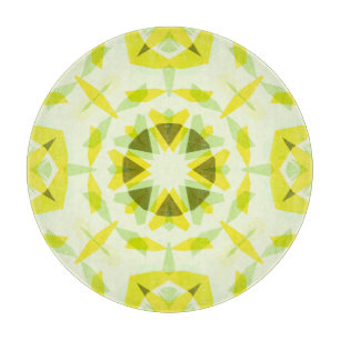 Tabla De Cortar Patrón de Estrella Verde Amarillo Caprichoso Decor