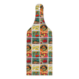 Tabla De Cortar Patrón de etiqueta de fruta de cosecha