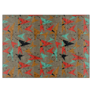 Tabla De Cortar Patrón de flechas atómicas, placa de corte de vidr