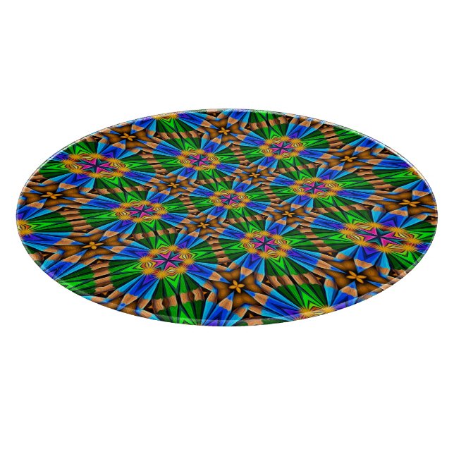 Tabla De Cortar Patrón de flores abstractas únicas (Borde)