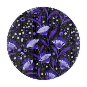 Tabla De Cortar Patrón de flores de canal de color de agua abstrac
