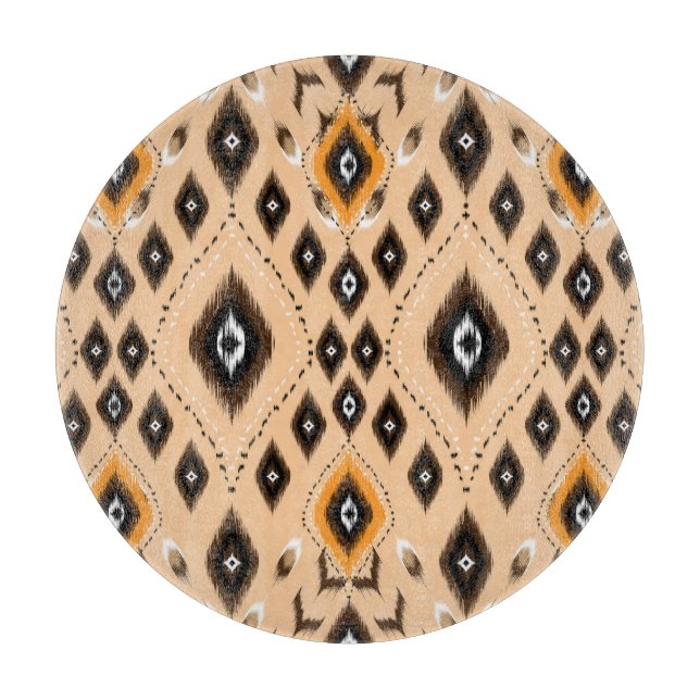 Tabla De Cortar Patrón de folklore geométrico étnico Ikat (Anverso)