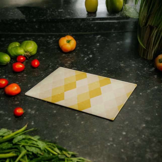 Tabla De Cortar Patrón de forma Rhombus de sombra amarilla (Chopping Board)