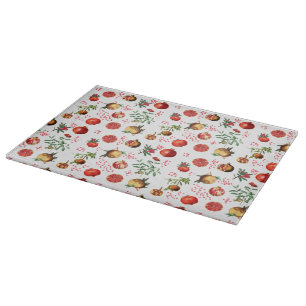 Tabla De Cortar Patrón de fruta mediterránea granada de color agua